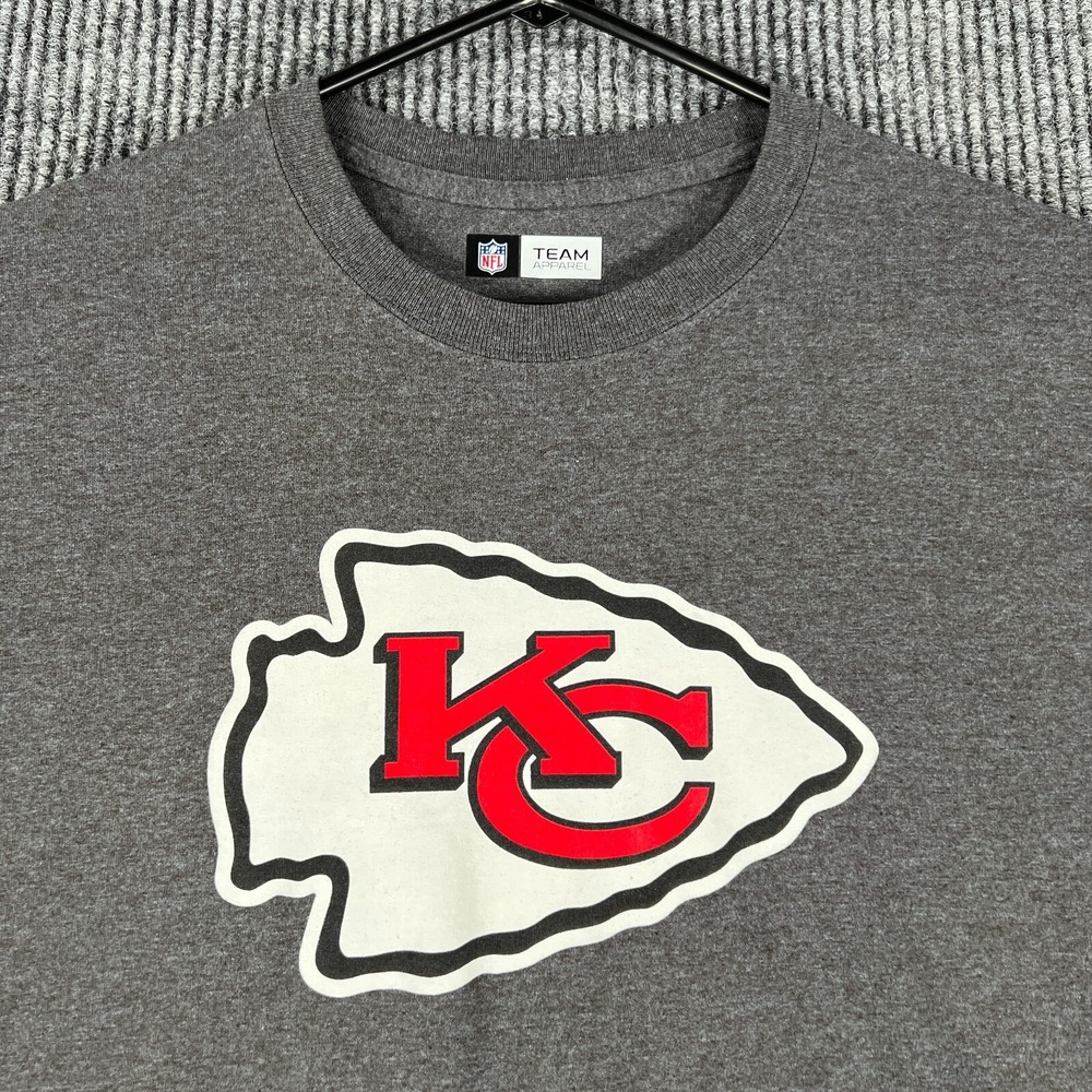Kansas City Chiefs Shirt Mens Medium Gray Short Sleeve New NWT NFL Football